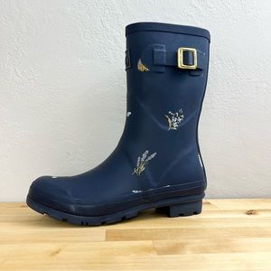 Joules Navy Flowers and bee boots